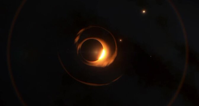 the dramatic moment when a celestial object or the moon slowly shifts, revealing the brilliant glare of the sun from behind it