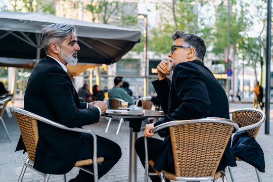 Outdoor business meeting
