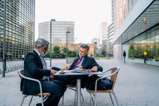 Outdoor business meeting