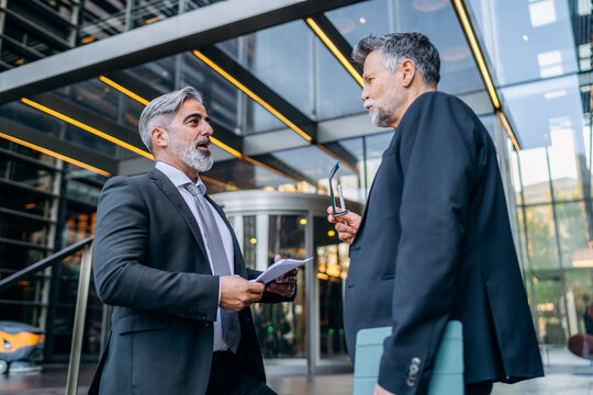 Outdoor business meeting
