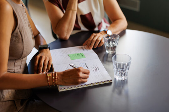 Women working together at coworking space