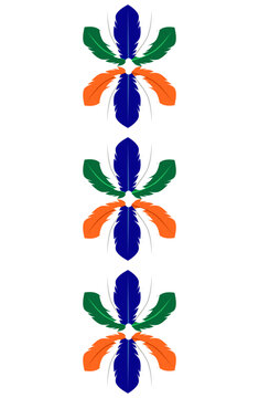 Abstract Indian Flag Colour Feathers Vector Illustration