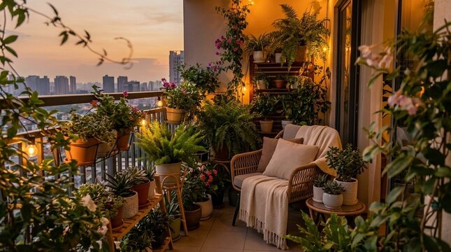 Golden hour light illuminates lush tropical foliage creating a serene and warm atmosphere, perfect for travel or nature related content, beautiful backdrop element