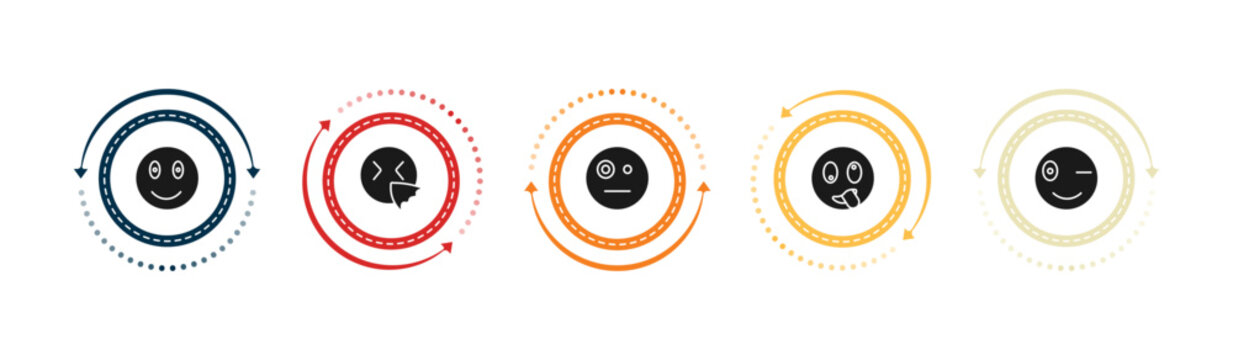 filled emoji icons set - emoji emoji, sneezing sceptic stupid editable vector for web and mobile ui