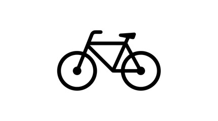 Fototapeta premium Simple black bicycle icon isolated on a white background for design projects.