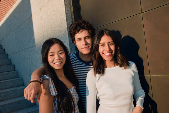 Three Young Friends at Golden Hour