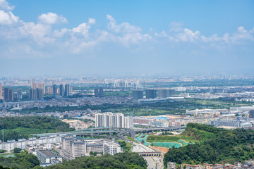 Fototapeta premium Cityscape of Jiangmen, Guangdong Province, China