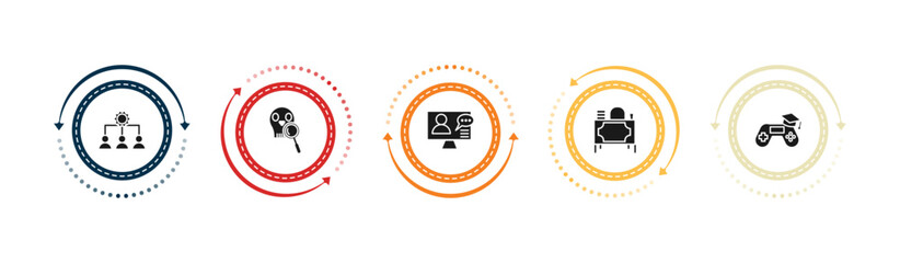 filled e learning and education icons set - sociology, paleontology, online training, teacher desk. editable vector for web and mobile ui © IconArt