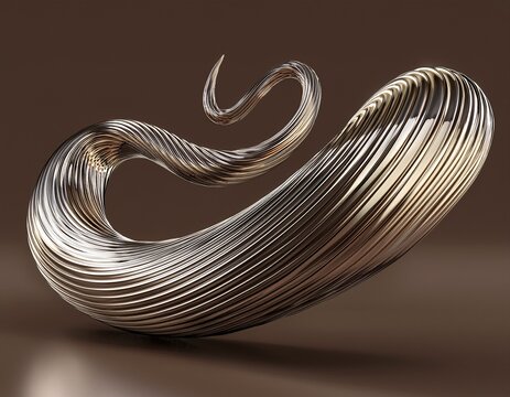 trendy modern metal wriggling arrow 3d shape isolated 3d rendering futuristic chrome squiggle line arrow long banner