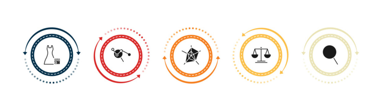 filled business and analytics icons set - dress code, market research, radar chart, legal. editable vector for web and mobile ui