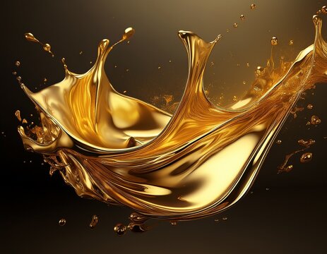 splash of gold liquid