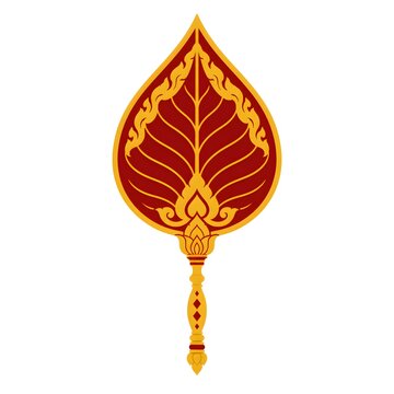 Minimalist flat vector icon of a traditional Lao ceremonial handheld fan