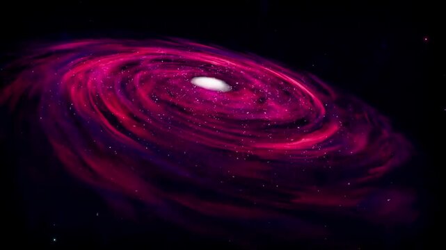 Witness the beauty of space through this stunning animation of a rotating spiral galaxy.
