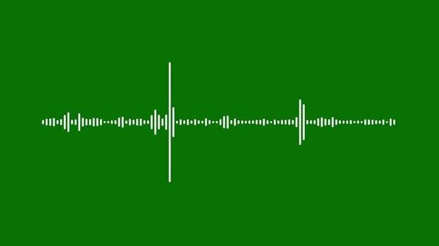 Sound waveform spectrum animation. digital voice visualization.audio wave animation isolated on green backgroundWhite audio waveform spectrum animation,4k animation