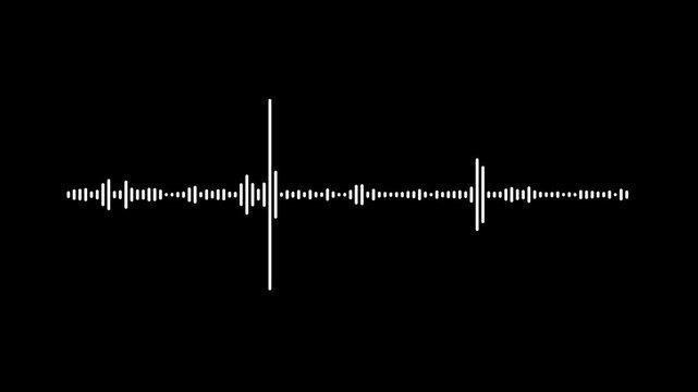 Sound waveform spectrum animation. digital voice visualization.audio wave animation isolated on black backgroundWhite audio waveform spectrum animation,4k animation