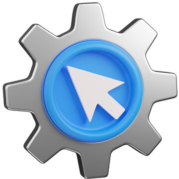 3d render setting with curser for select settings       icon 