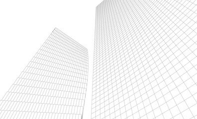 Fototapeta premium Architectural buildings in the city. Vector 3d illustration