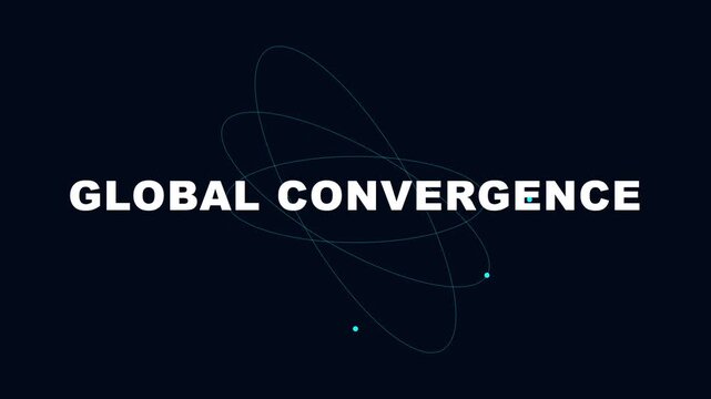 Global convergence motion abstract digital network connectivity and data flow animation 4k