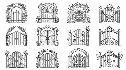 Obraz premium Enchanted Garden Gates Collection: Fantasy Doorways & Archways