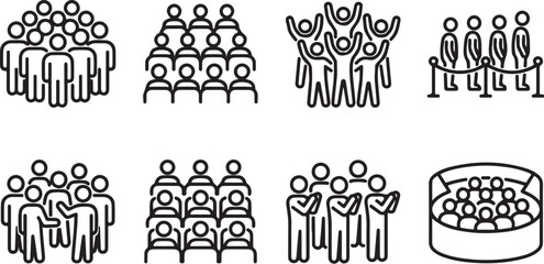Fototapeta premium Variety of crowd and audience icons