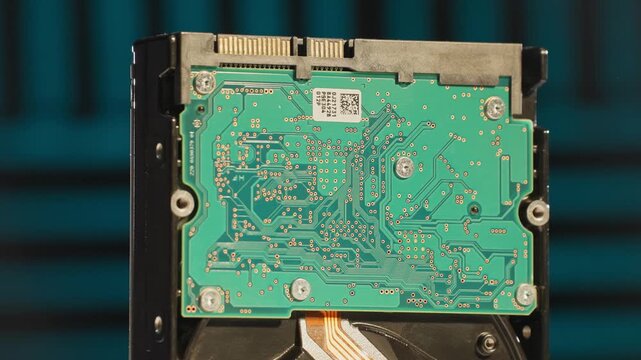 Hard disk drive for computer disc storage, media, files, and internal drives space for technology devices with terabytes and gigabytes of SATA Serial Advanced Technology Attachment hardware devices 4k