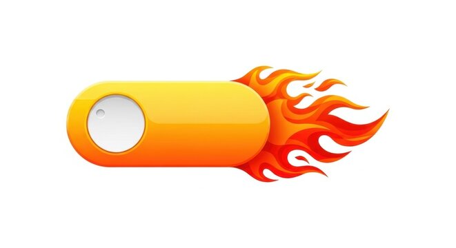 Flaming toggle switch button icon