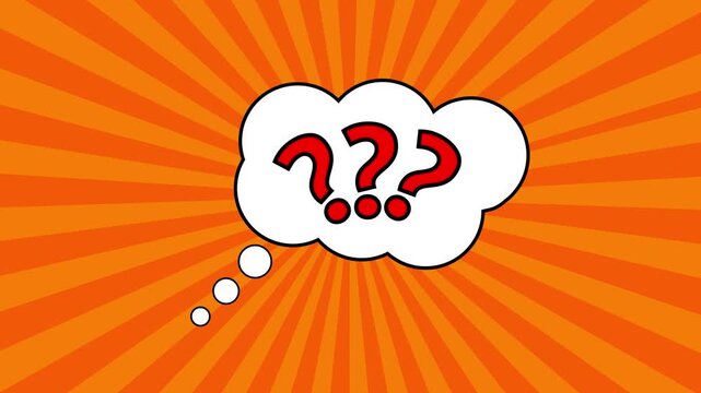 Thought bubble graphics display red question marks on orange sunburst fields. Creative brainstorming presentation templates leverage this thought bubble asset. Thought bubble panels shine.