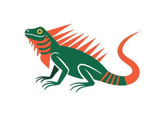 Fototapeta premium Iguana Vector Graphic. Reptile Wildlife Logo Icon Isolated on White Background.