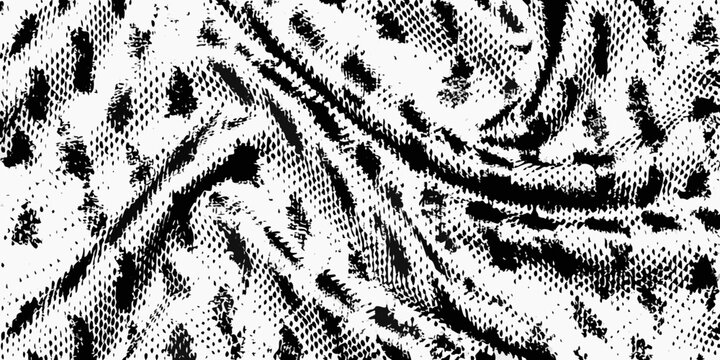 snake skin texture in black and white halftone style grunge noise animal pattern