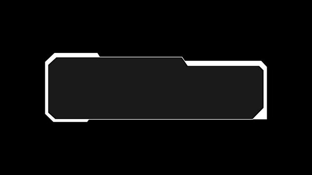Hud frame panels display dark gray backgrounds with clean white border lines. Corporate interface design toolkit integrate this clean hud frame asset. Sleek hud frame panels glow.