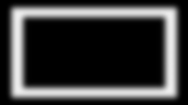 Simple grey rectangular frame border isolated on a solid black background