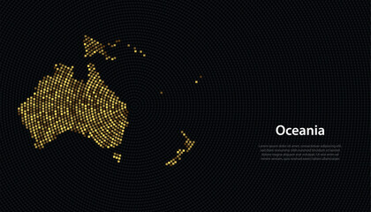 Oceania Continent Map Pixelated Digital Illustration © magr80