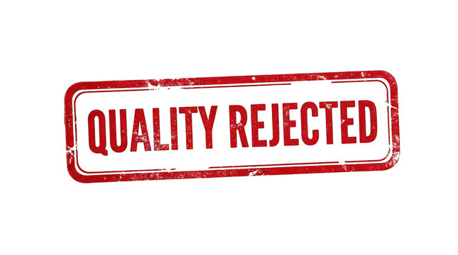 Quality rejected red rubber stamp. Grunge style seal for inspection and production control.