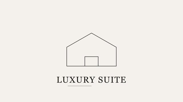 Luxury suite minimalist line animation for real estate and hospitality branding 4k