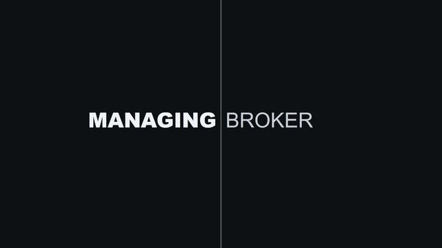 Managing broker text animation for corporate real estate and financial business presentations 4k finance