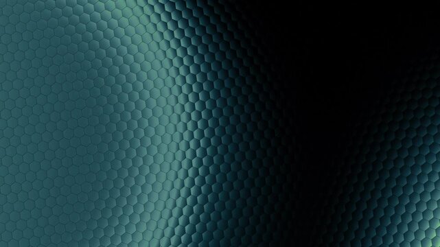 Futuristic Dark Teal Hexagon Mesh Wave 4K Seamless Loop Abstract Technology Background