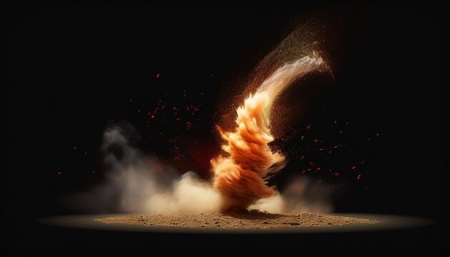 the dust devil spins a small whirlwind of dust and debris on isolated with transparent concept