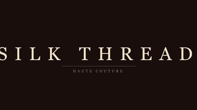 Silk thread haute couture typography animation for luxury fashion branding and style presentations 4k