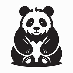 Fototapeta premium Cute Panda Sitting Vector Isolated on White Background