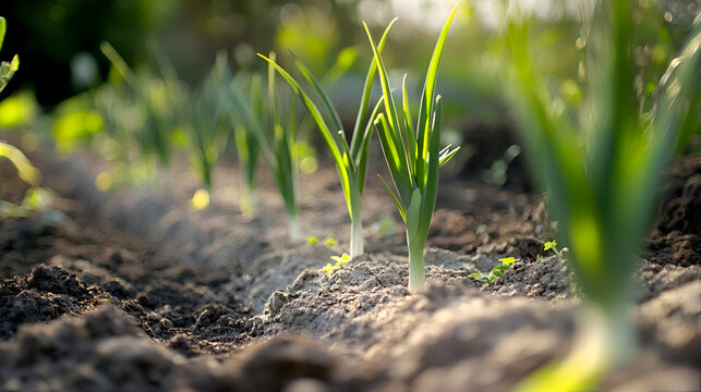 spring onion in the grass