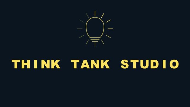 Think tank studio animation with glowing light bulb for creative business branding and innovation concepts 4k