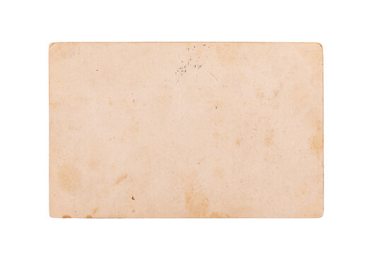 Back of an old photo isolated white, including clipping path