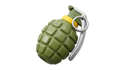 Obraz premium Vector illustration of 3d illustration of a green military hand grenade on a transparent background