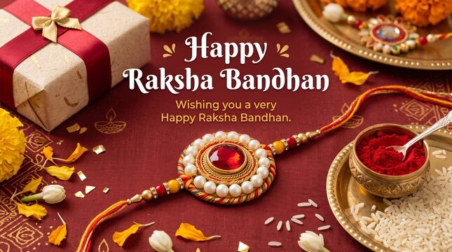 Happy raksha bandhan celebration with diya and tilak