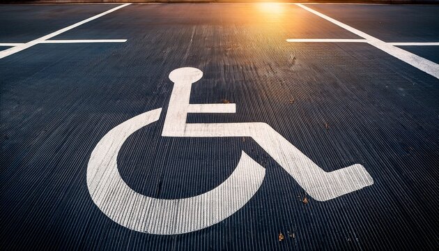 accessible parking space with a clear handicap sign
