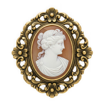 Antique oval cameo brooch with portrait