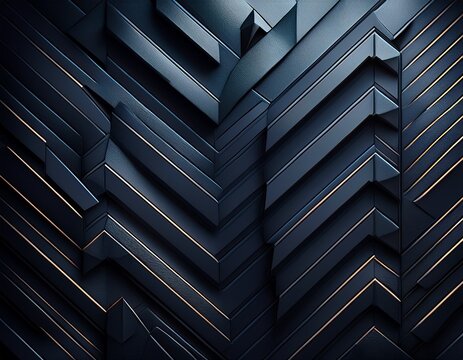 beautiful futuristic geometric background for your presentation textured intricate 3d wall in dark tones ai generated