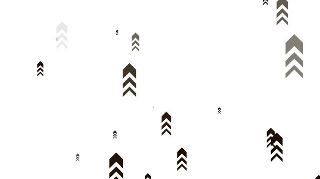 Contemporary abstract arrow lines animation backdrop, dynamic digital pointing symbols loop, elegant vector graphics indicator patterns for corporate video asset with white background. 4k video