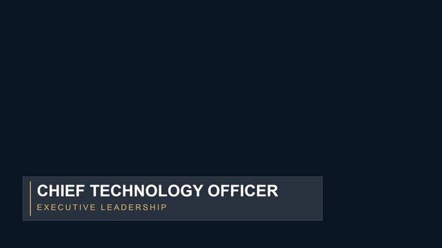 Chief technology officer lower third for executive leadership corporate presentations and business news animation 4k