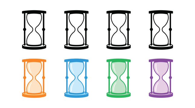 Hourglass Collection In Various Colors Flat Silhouette